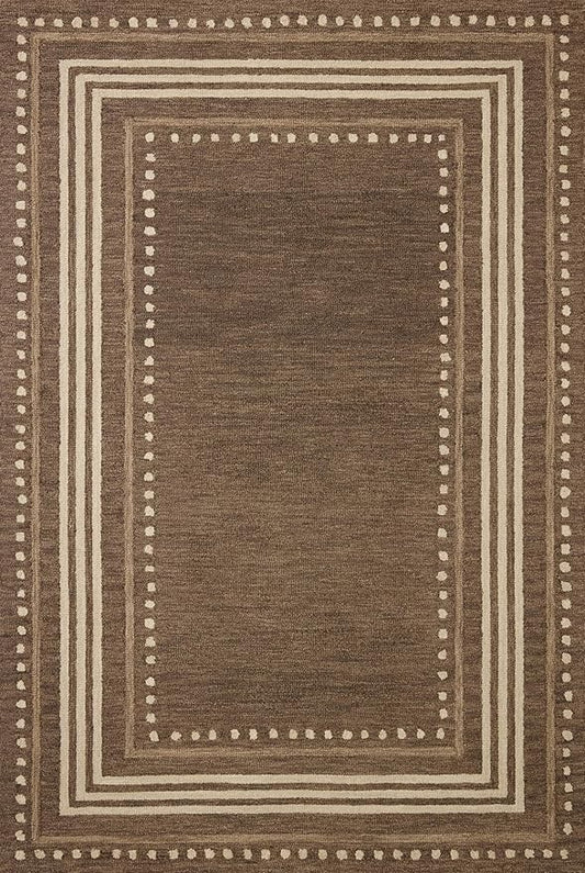 Loloi Chris Loves Julia Alfie Collection ALF-02 Bark/Natural 5'-0" x 7'-6" Area Rug Wool Neutral Living Bedroom Dining Carpet