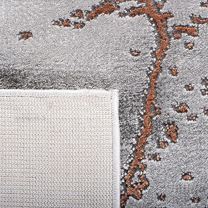 SAFAVIEH Craft Collection 10' Round Grey/Orange CFT877P Modern Abstract Non-Shedding Entryway Foyer Living Room Bedroom Kitchen Area Rug