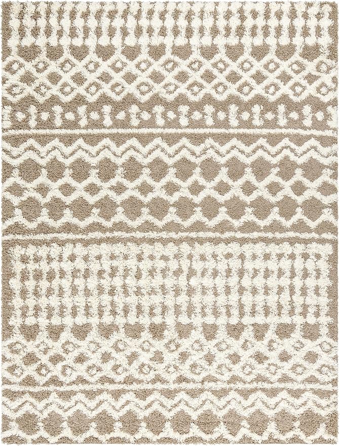 Livabliss Hapsburg Moroccan Shag Area Rug,9'3" x 12',Medium Brown