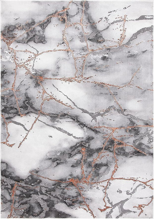SAFAVIEH Craft Collection 5'3" x 7'6" Grey/Orange CFT877P Modern Abstract Non-Shedding Living Room Dining Bedroom Area Rug