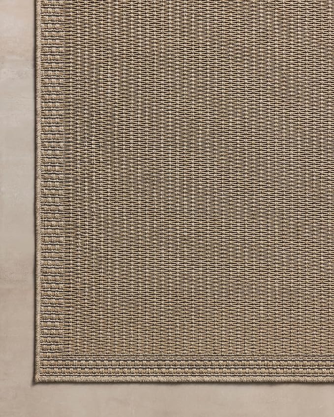Loloi Chris Loves Julia Providence Collection PRC-02 Natural/Sand 7'-6" x 7'-6", .12" Pile Height, Indoor/Outdoor Round Area Rug