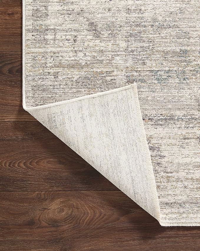 Loloi Magnolia Home by Joanna Gaines Millie Collection MIE-01 Silver/Dove 11'-6" x 15'-7", .25" Pile Height, Area Rug