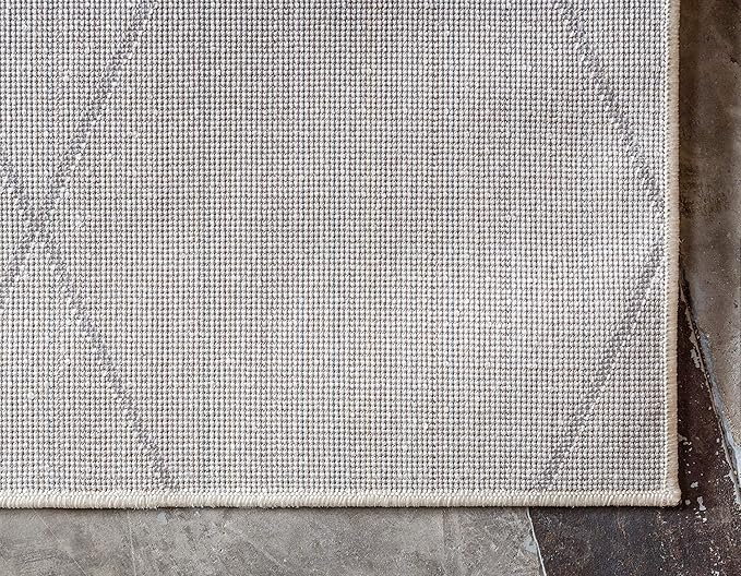 Unique Loom Trellis Frieze Collection Area Rug - Geometric (7' 1" x 10', Ivory/ Gray)