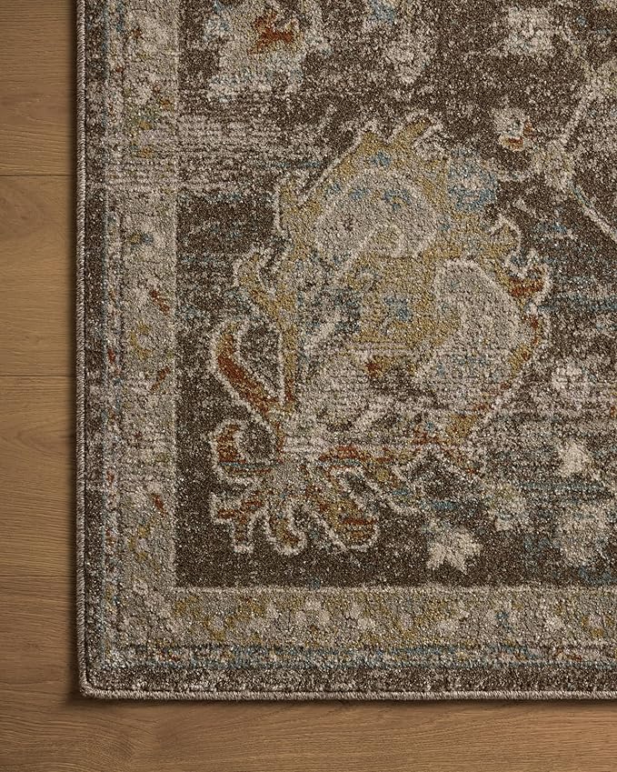 Loloi Magnolia Home by Joanna Gaines Mona Collection MOA-02 BARK/Multi 7'-6" x 7'-6" Round Area Rug