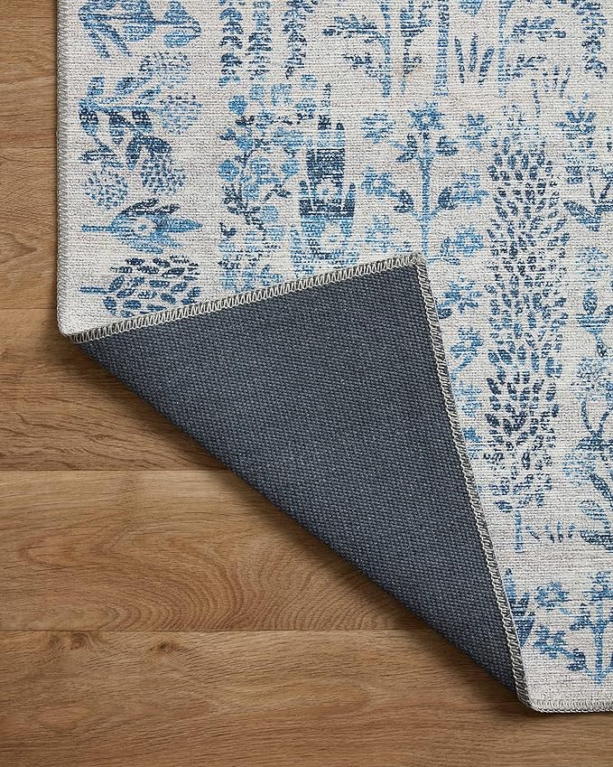 Loloi Rifle Paper Co. Maison Collection MAO-07 Blue 3'-9" x 5'-6", .19" Pile Height, Accent Rug