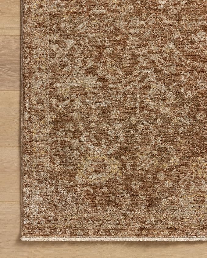 Loloi Magnolia Home by Joanna Gaines Junie Collection JUE-01 Clay/Natural 3'-11" x 5'-7", .38" Pile Height, Accent Rug