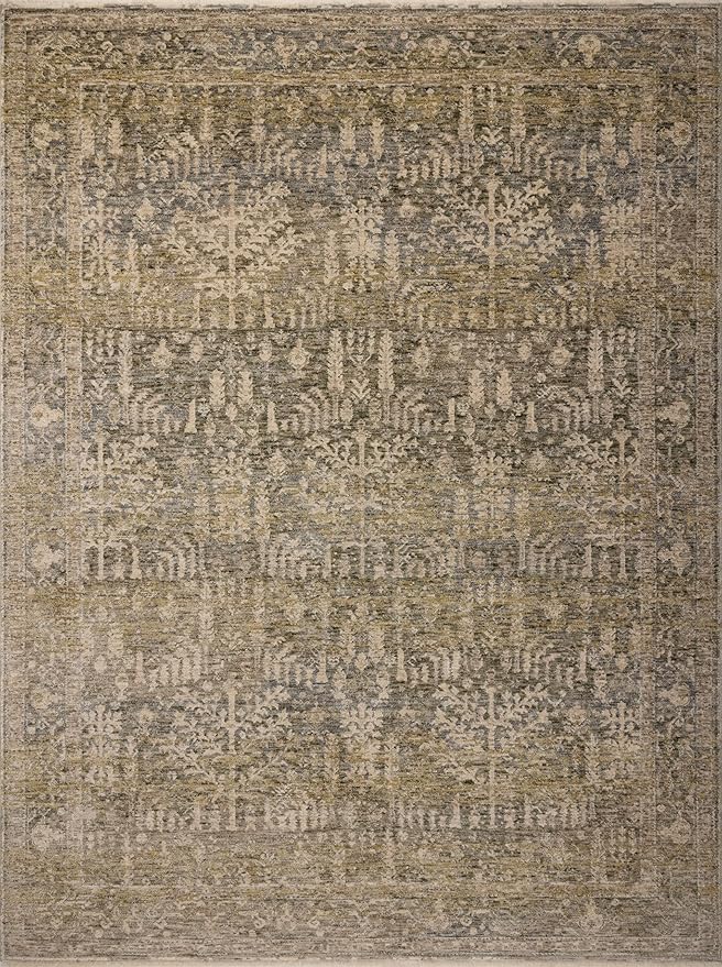Loloi Magnolia Home by Joanna Gaines Junie Collection JUE-02 Moss/Natural 2'-0" x 3'-0", .38" Pile Height, Accent Rug