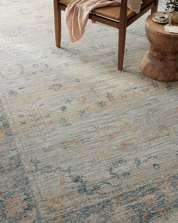 Loloi Magnolia Home by Joanna Gaines Millie Collection MIE-04 Slate/Multi 11'-6" x 15'-7", .25" Pile Height, Area Rug