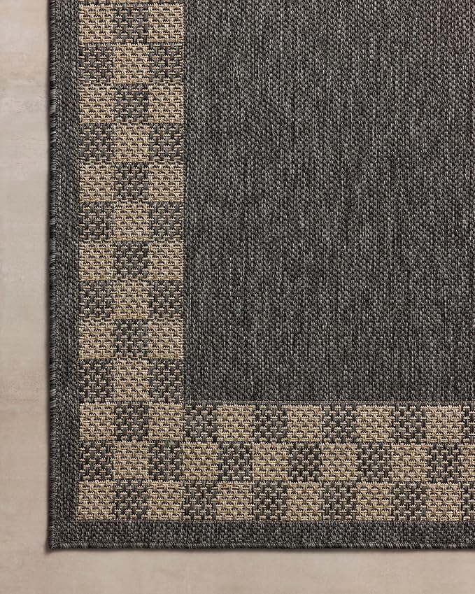 Loloi Chris Loves Julia Providence Collection PRC-01 Charcoal/Natural 7'-6" x 10', .12" Pile Height, Indoor/Outdoor Area Rug