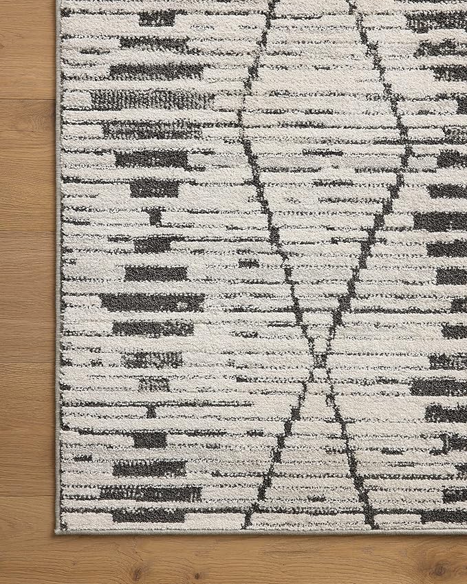Loloi Kamala Collection KAM-02 Charcoal/Dove 2'-7" x 8'-0" Runner Rug
