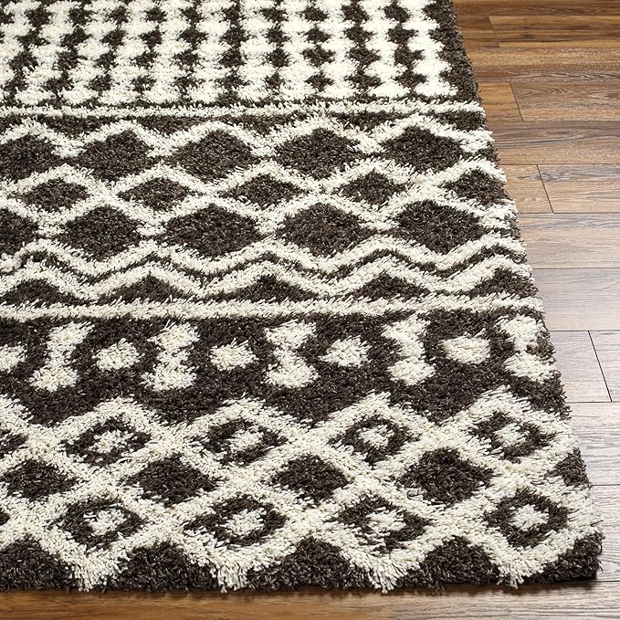 Livabliss Hapsburg Moroccan Shag Area Rug,5'3" x 7'3", Dark Brown