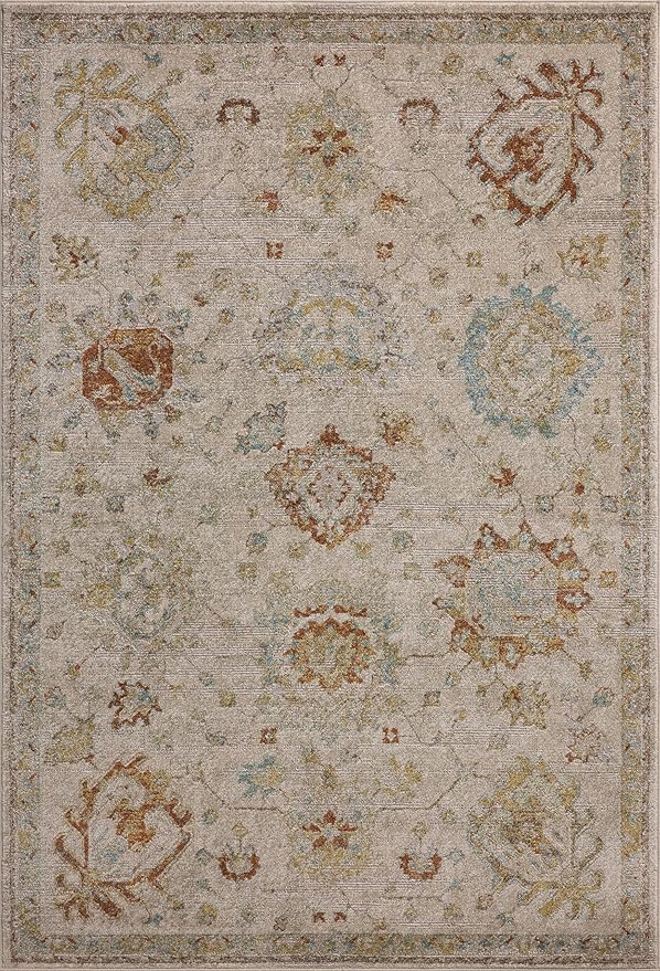 Loloi Magnolia Home by Joanna Gaines Mona Collection MOA-02 Oatmeal/Multi 2'-6" x 4'-0" Accent Rug