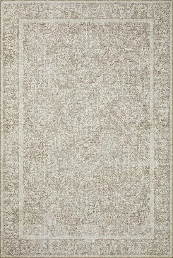 Loloi Rifle Paper Co. Maison Collection MAO-02 Bough Natural 5'-0" x 5'-0", .19" Pile Height, Round Area Rug