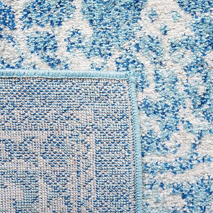 SAFAVIEH Evoke Collection 9' x 12' Blue/Ivory EVK256C Oriental Distressed Non-Shedding Living Room Bedroom Dining Home Office Area Rug