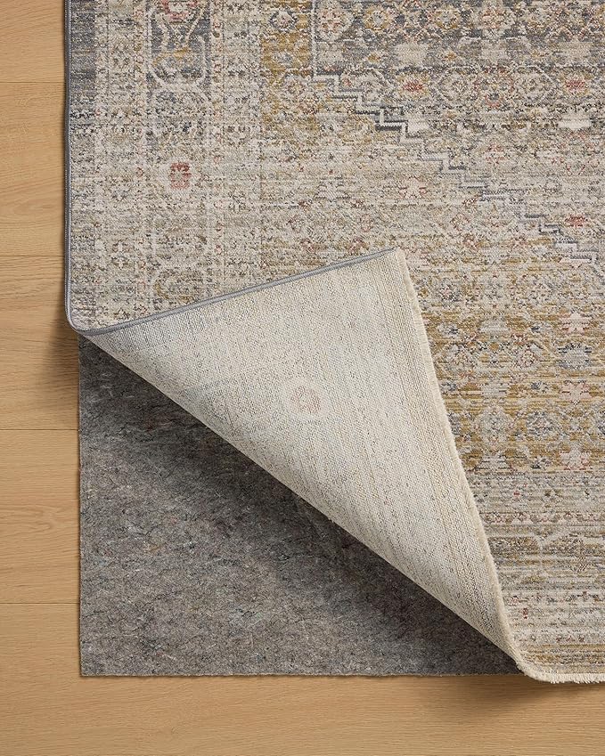 Loloi Chris Loves Julia Ida Collection IDA-02 Stone/Gold 5'-3" x 7'-6", .19" Pile Height, Area Rug