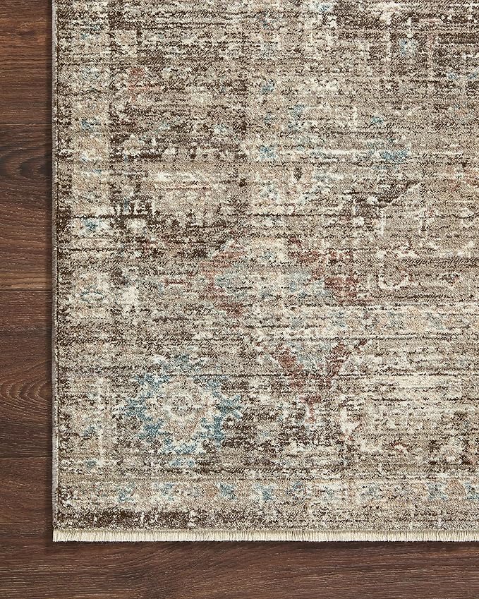 Loloi Magnolia Home by Joanna Gaines Millie Collection MIE-03 Charcoal/Dove 2'-7" x 14', .25" Pile Height, Runner Rug