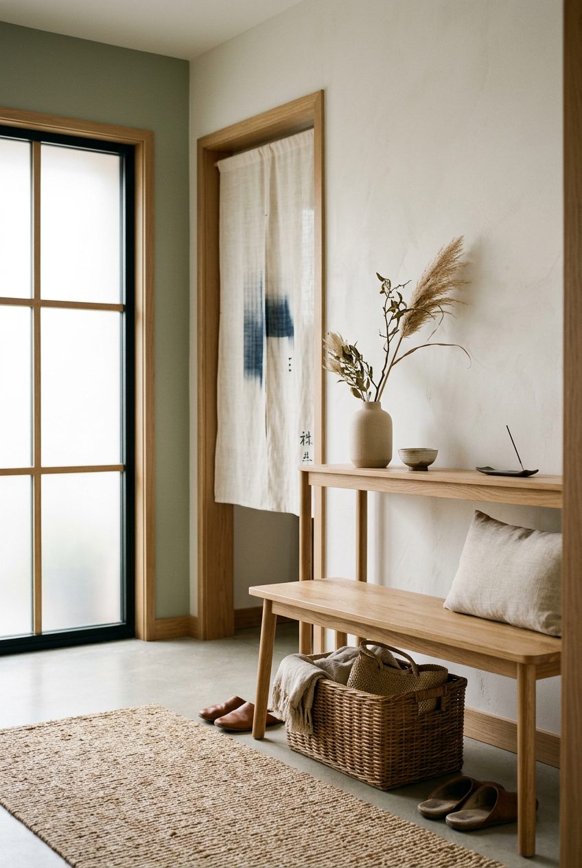 Crafting a Grounded First Impression: The Japandi Entryway Guide