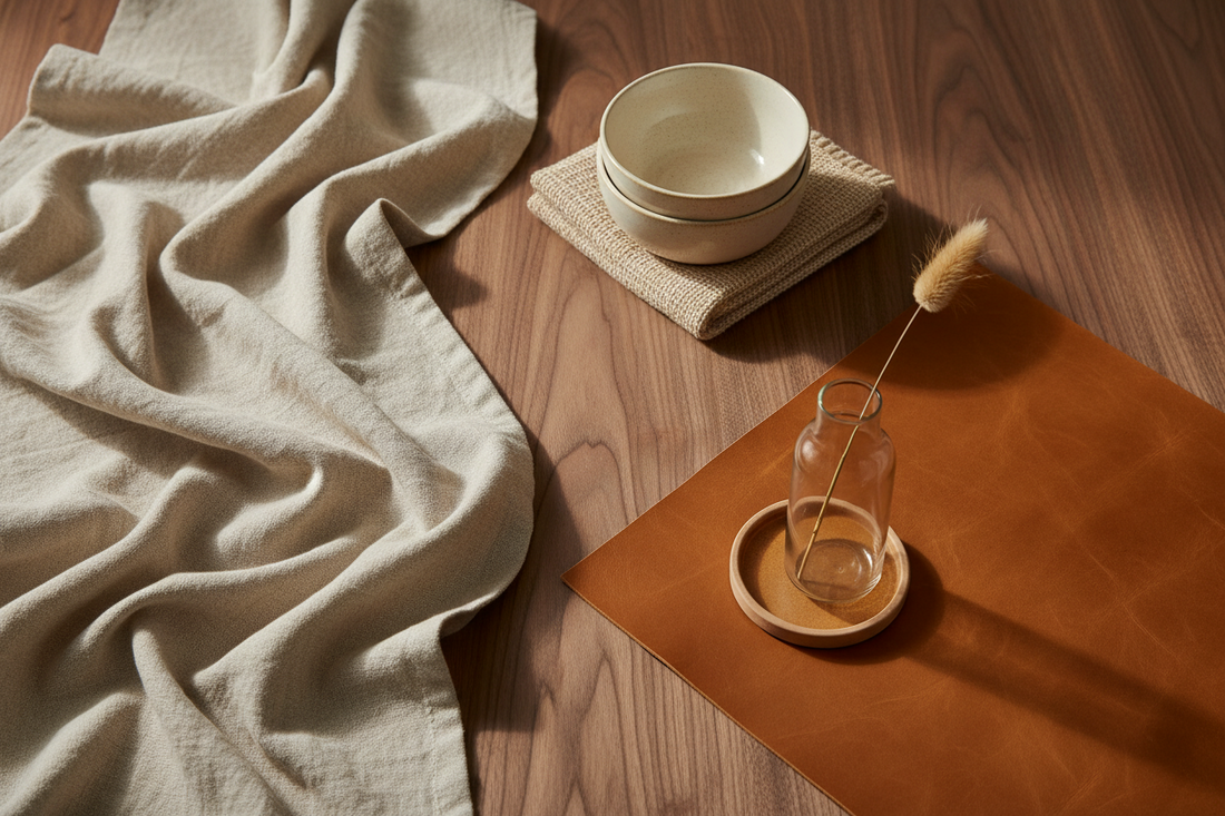 The Power of Texture: Mixing Linen, Leather, and Wood