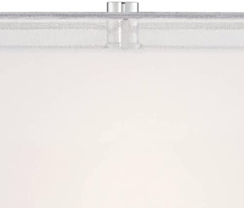 Possini Euro Design Proxima Modern Table Lamp 28" Tall Chrome Silver Crisscrossing Metal Sheer Outer White Inner Rectangular Shade for Bedroom Living Room House Bedside Nightstand Office Family