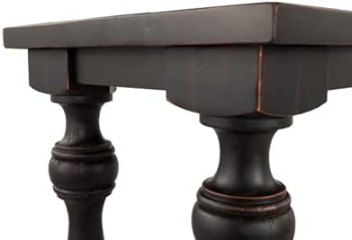 Signature Design by Ashley Mallacar Rustic Cottage Rectangular Sofa Table with Floor Shelf, Black