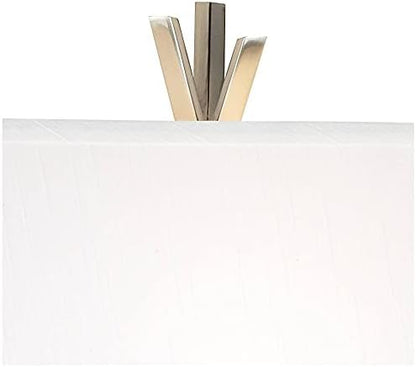 Possini Euro Design Asymmetry 30" Tall Large Modern End Table Lamps Set of 2 Silver Brushed Steel Finish Metal Linen White Shade Living Room Bedroom Bedside Nightstand House Office Home Reading