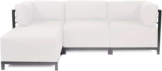 Howard Elliott Axis Chair with Cover for Both Indoor & Outdoor Seating, Cushioned Chair & Seating Titanium Frame Chair for Living Room, Office and Bedroom, 30.5 x 32.5 x 30 Inches, Seascape Natural