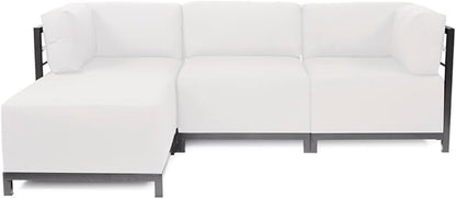 Howard Elliott Axis Chair with Cover for Both Indoor & Outdoor Seating, Cushioned Chair & Seating Titanium Frame Chair for Living Room, Office and Bedroom, 30.5 x 32.5 x 30 Inches, Seascape Natural
