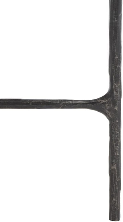 SAFAVIEH Couture Collection Jessa Black/White Forged Metal Half Moon Semi Circle Console Table (Fully Assembled)