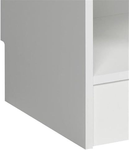 Prepac Narrow Coat Rack Freestanding Hall Tree with 3 Hooks, Entryway Furniture for Coat & Shoe Storage, Entryway Organization with Adjustable Shelf, 14.75"W x 72.5"H x 15.5"D, Set of 2, White