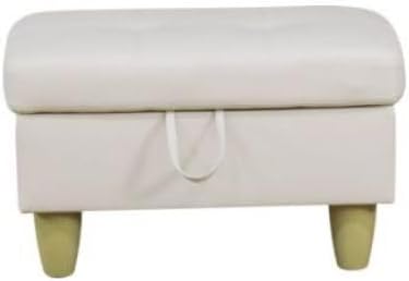 Ottoman Storage Ottoman Bench Faux Leather Footrest Footstool with Hinged Lid for Living Room, Bedroom, Entryway, White, 28.5"X19"X17.5"