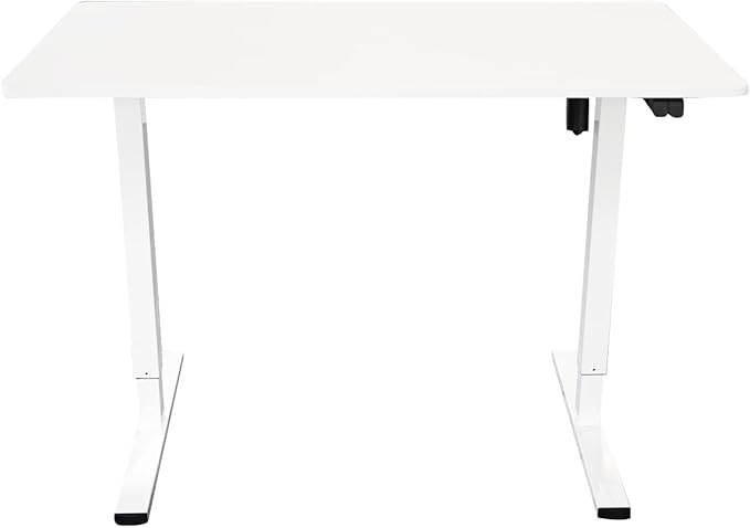 Stand Up Desk Store Electric Compact Standing Desk (White Frame/Matte White Top, 48” Wide)