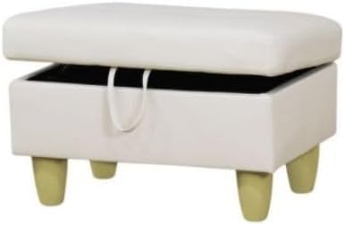 Ottoman Storage Ottoman Bench Faux Leather Footrest Footstool with Hinged Lid for Living Room, Bedroom, Entryway, White, 28.5"X19"X17.5"