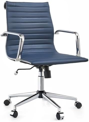 Office Chair Swivel Seat with Armrests and Wheels Comfortable Adjustable Gaming Seat for Adults Heavy Duty Work Chair for Home Office ，Navy, 22.83in Seat