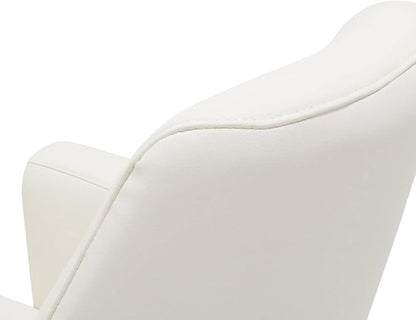 ZURI Geffen Genuine Leather Aluminum Base Low Back Executive Chair - White