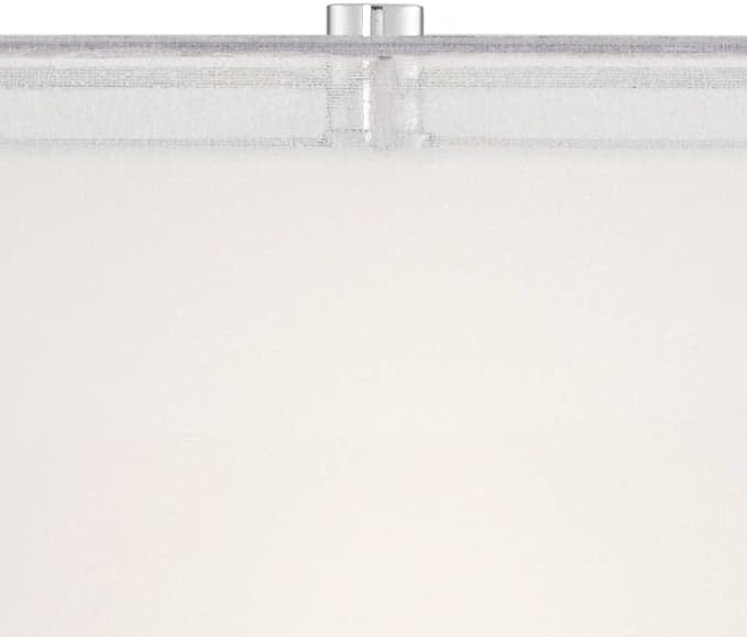 Possini Euro Design Proxima Modern Table Lamp with Black Marble Riser 28" Tall Chrome Silver Metal Double Rectangular Shades Decor for Bedroom Living Room Nightstand Bedside Office Kids Room