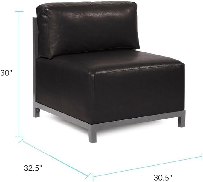 Howard Elliott Axis Chair with Cover for Both Indoor & Outdoor Seating, Cushioned Chair & Seating Titanium Frame Chair for Living Room, Office and Bedroom, 30.5 x 32.5 x 30 Inches, Avanti Black