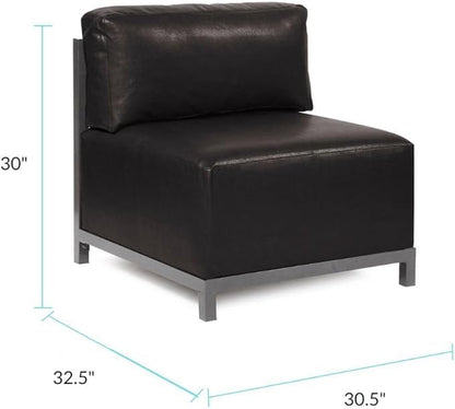 Howard Elliott Axis Chair with Cover for Both Indoor & Outdoor Seating, Cushioned Chair & Seating Titanium Frame Chair for Living Room, Office and Bedroom, 30.5 x 32.5 x 30 Inches, Avanti Black