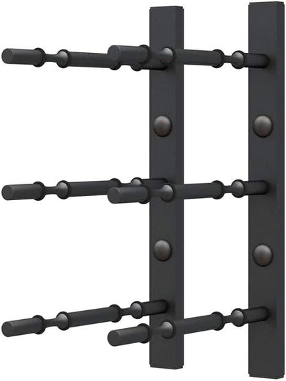 Ultra Wine Racks Wall Mounted Label-Out Wine Racks (1 Foot 2 Deep, Matte Black, 6 Wine Bottles) - Modern Metal Wine Storage, Modular Design for Home Bar, Kitchen, Dining Rooms, & Wine Cellars