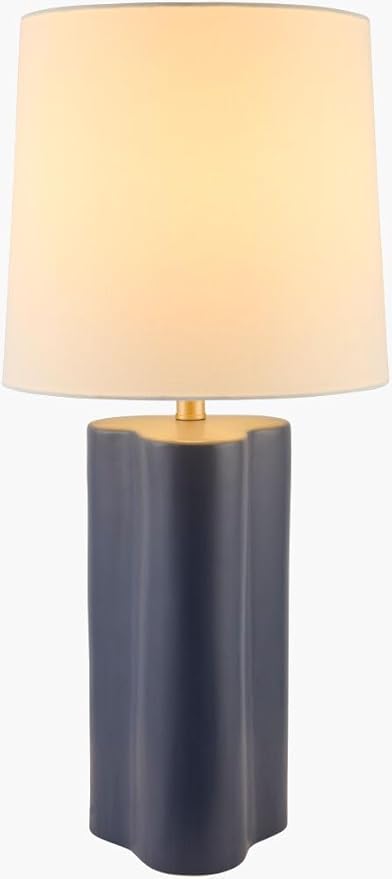 Livabliss Table Lamps, 27" Ocana Modern Bedside Nightstand Table Lamp for Bedroom Living Room Office, Blue Body with White Shade (27" H x 13" W x 13" D)