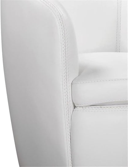 Pemberly Row Set of 2 Snow All Italian Leather Swivel Club Chair
