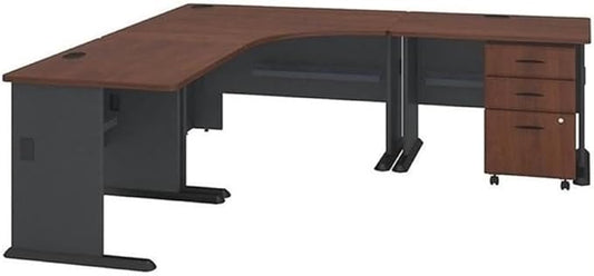 BOWERY HILL 84" Corner L-Shaped Desk in Hansen Cherry