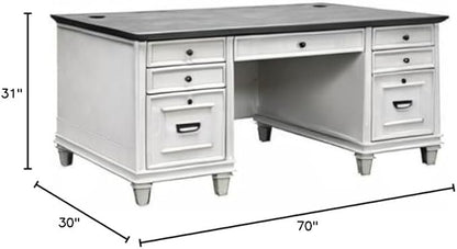 Martin Furniture Double Pedestal Desk, White