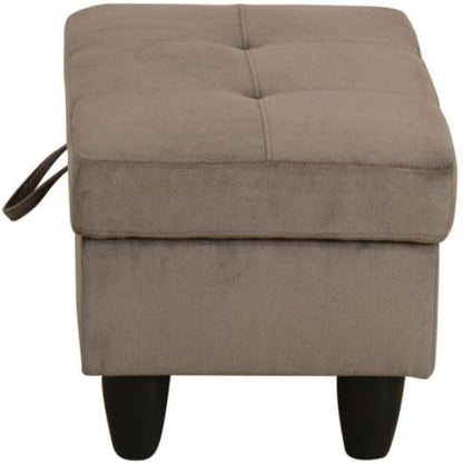 Ottoman Storage Ottoman Bench Corduroy Footrest Footstool with Hinged Lid for Living Room, Bedroom, Entryway, Brown, 28.5"X19"X17.5"