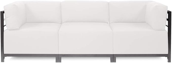 Howard Elliott Axis Chair with Cover for Both Indoor & Outdoor Seating, Cushioned Chair & Seating Titanium Frame Chair for Living Room, Office and Bedroom, 30.5 x 32.5 x 30 Inches, Seascape Natural