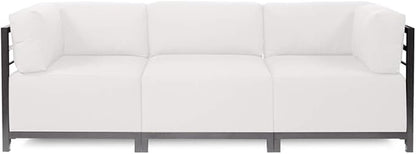 Howard Elliott Axis Chair with Cover for Both Indoor & Outdoor Seating, Cushioned Chair & Seating Titanium Frame Chair for Living Room, Office and Bedroom, 30.5 x 32.5 x 30 Inches, Seascape Natural