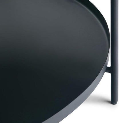 SIMPLIHOME Monet Industrial 32 inch Wide Metal Metal Coffee Table in Black for the Living Room and Family Room