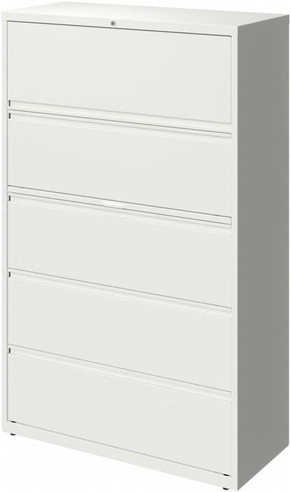 Pemberly Row 42-in Wide 5 Drawer Metal Lateral Filing Cabinet White