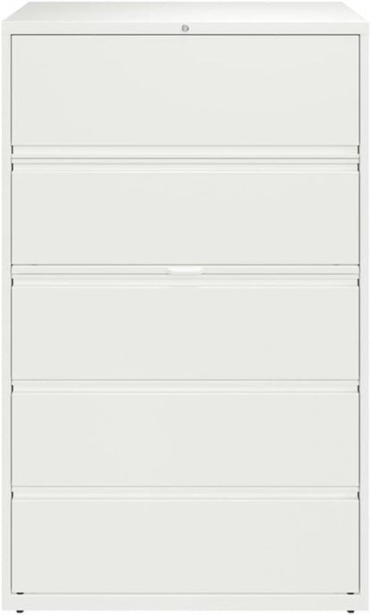 Pemberly Row 42-in Wide 5 Drawer Metal Lateral Filing Cabinet White