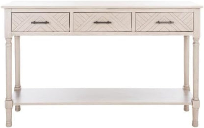 SAFAVIEH Home Collection Peyton Greige 3-Drawer Lower Shelf Console Table CNS5705D