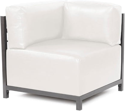 Howard Elliott Axis Chair with Cover for Both Indoor & Outdoor Seating, Cushioned Chair & Seating Titanium Frame Chair for Living Room, Office and Bedroom, 30.5 x 32.5 x 30 Inches, Avanti White